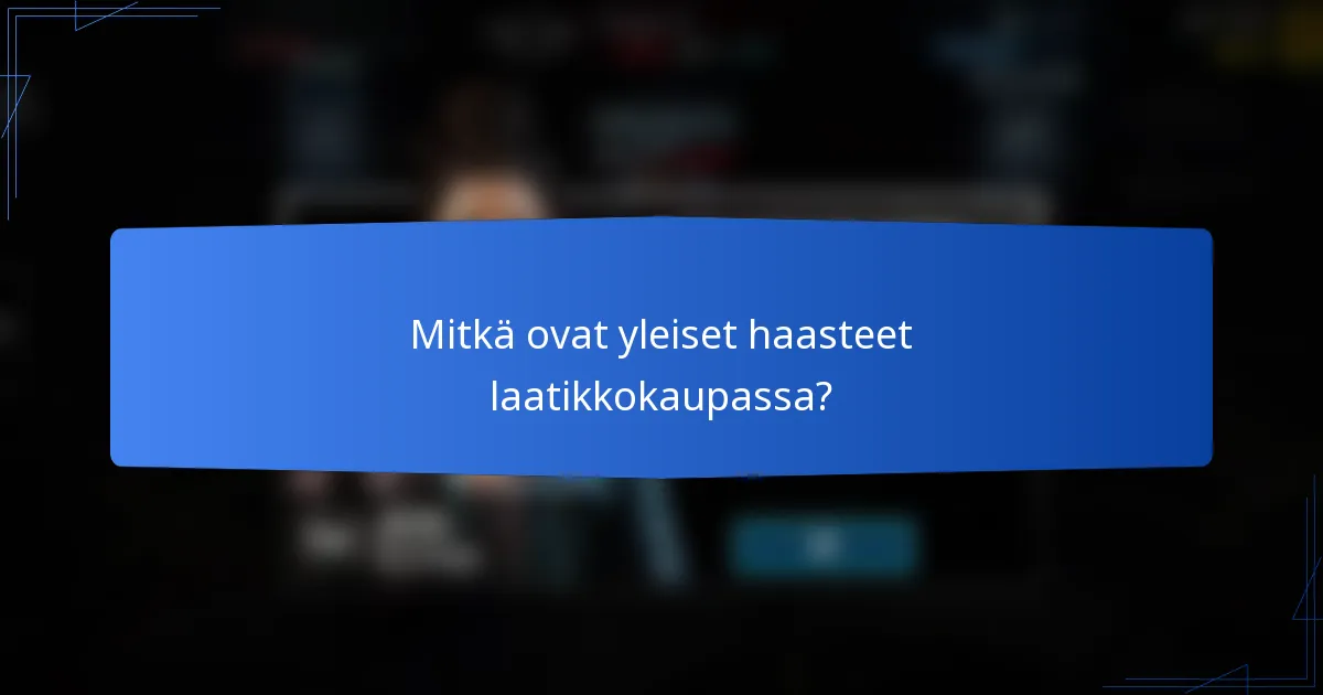 Mitkä ovat yleiset haasteet laatikkokaupassa?