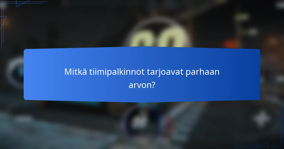 Mitkä tiimipalkinnot tarjoavat parhaan arvon?